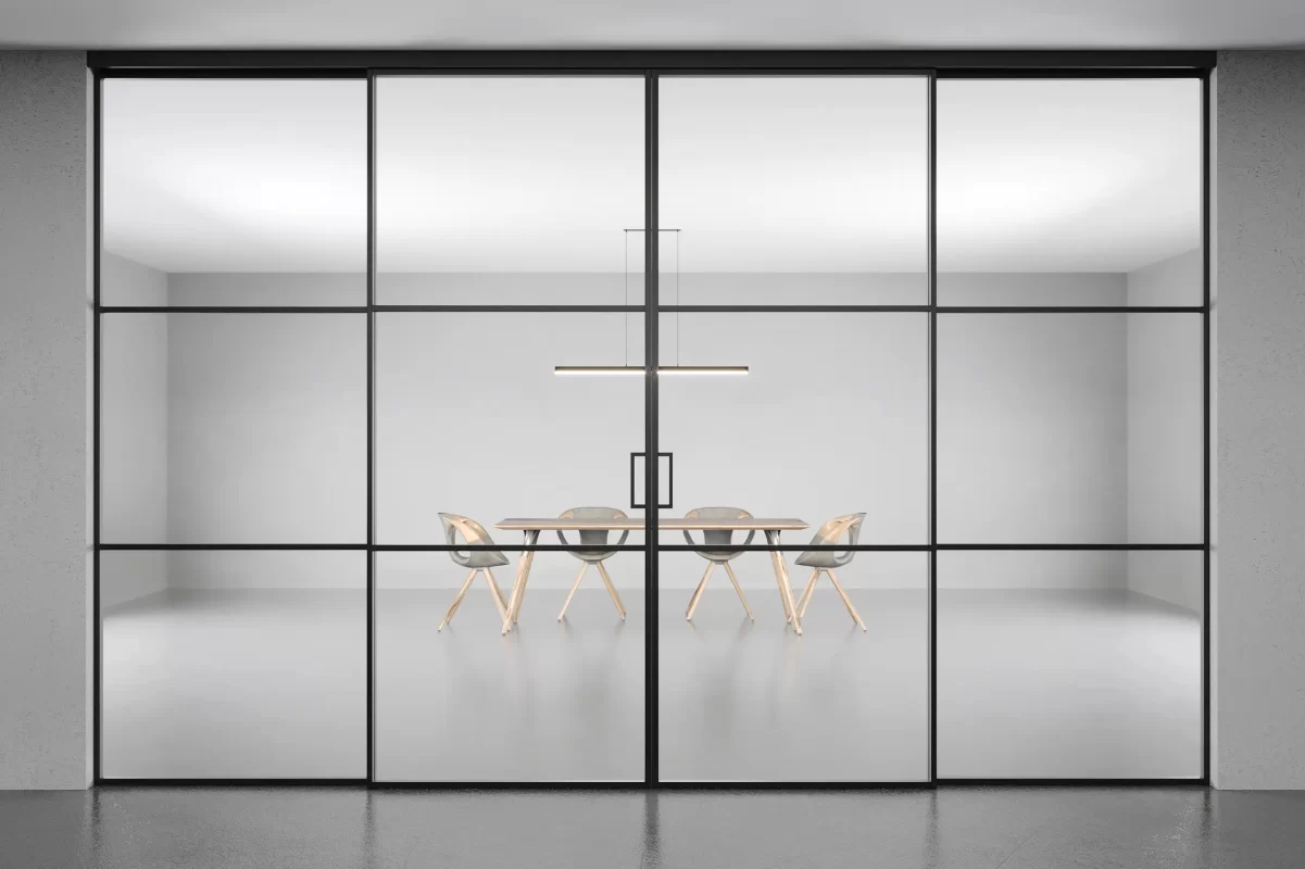 Perete glisant din aluminiu si sticla Trio