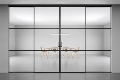 Perete glisant din aluminiu si sticla Trio