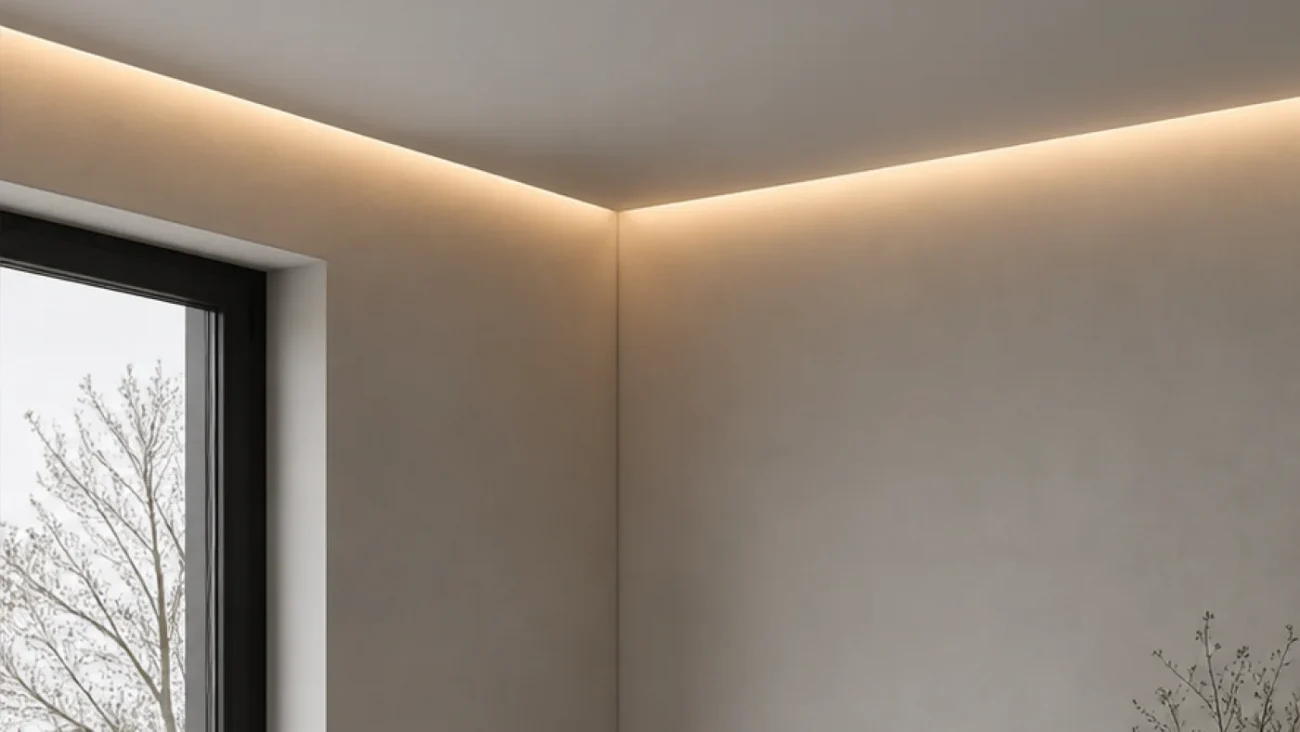 Același interior cu Shadow Profile și iluminare LED indirectă