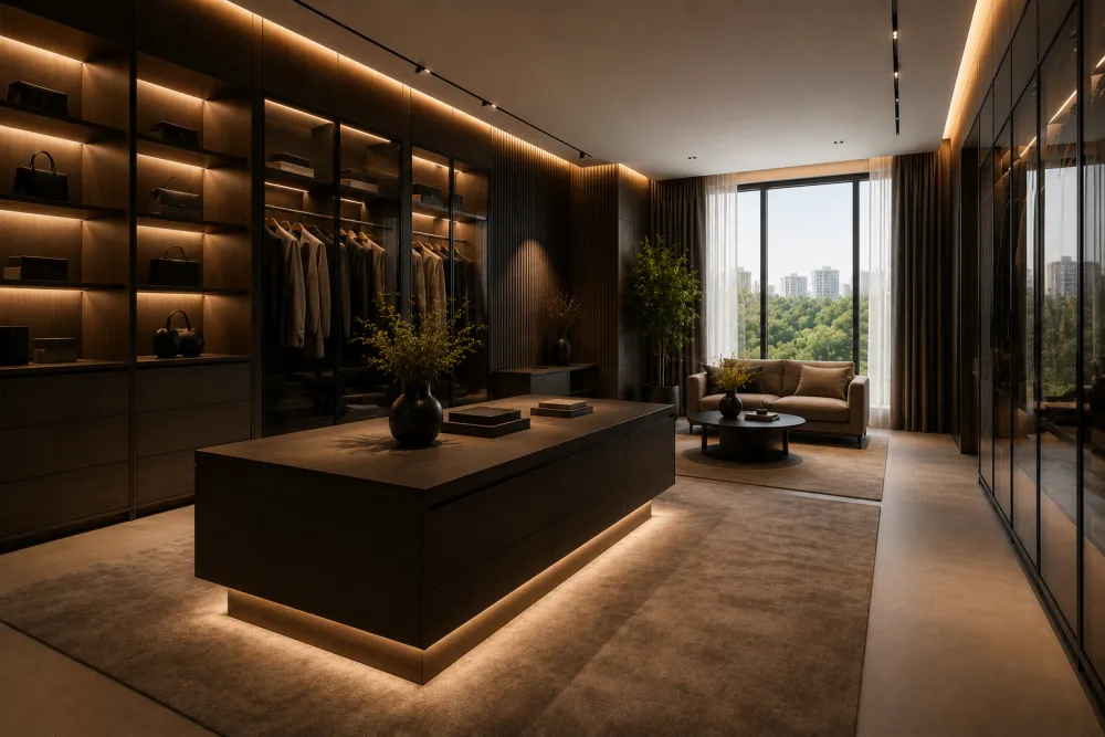 Showroom cu lumină perimetrală